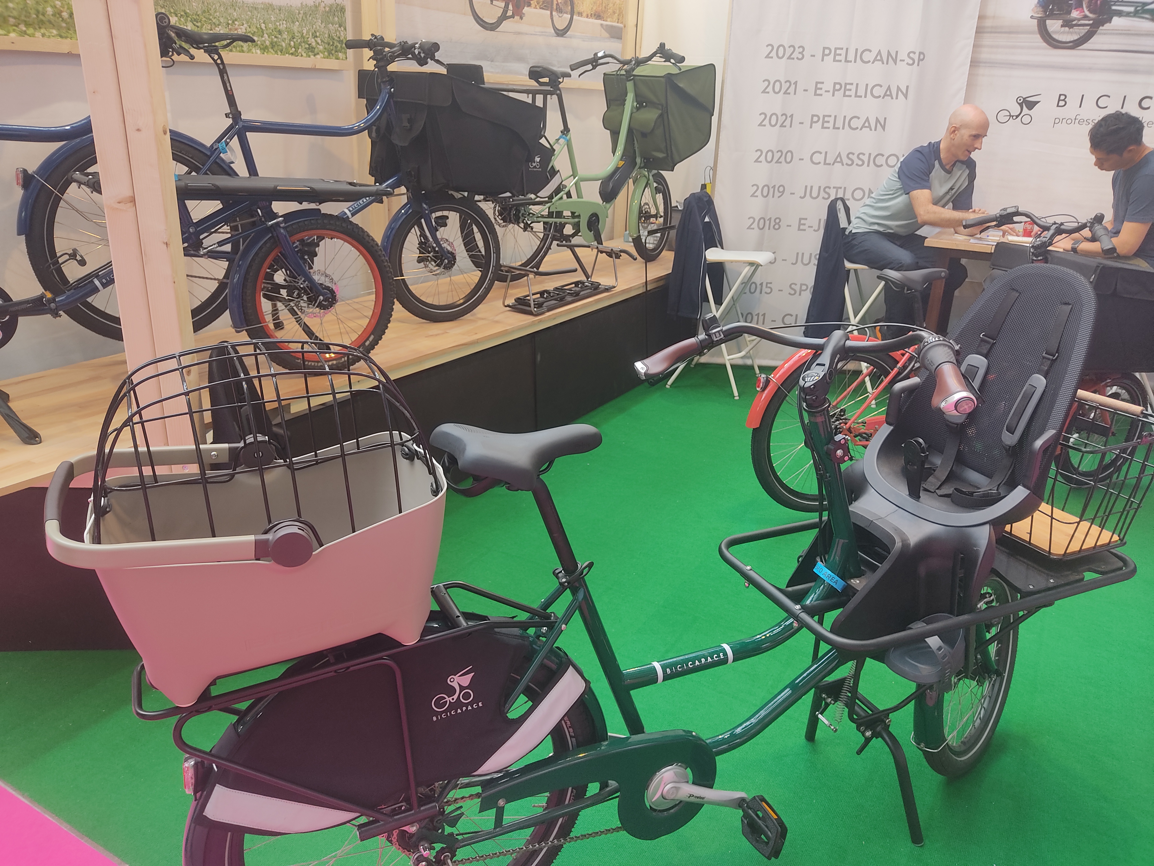 A Bicicapace Pelican cargobike heavily kitted out with accessories
