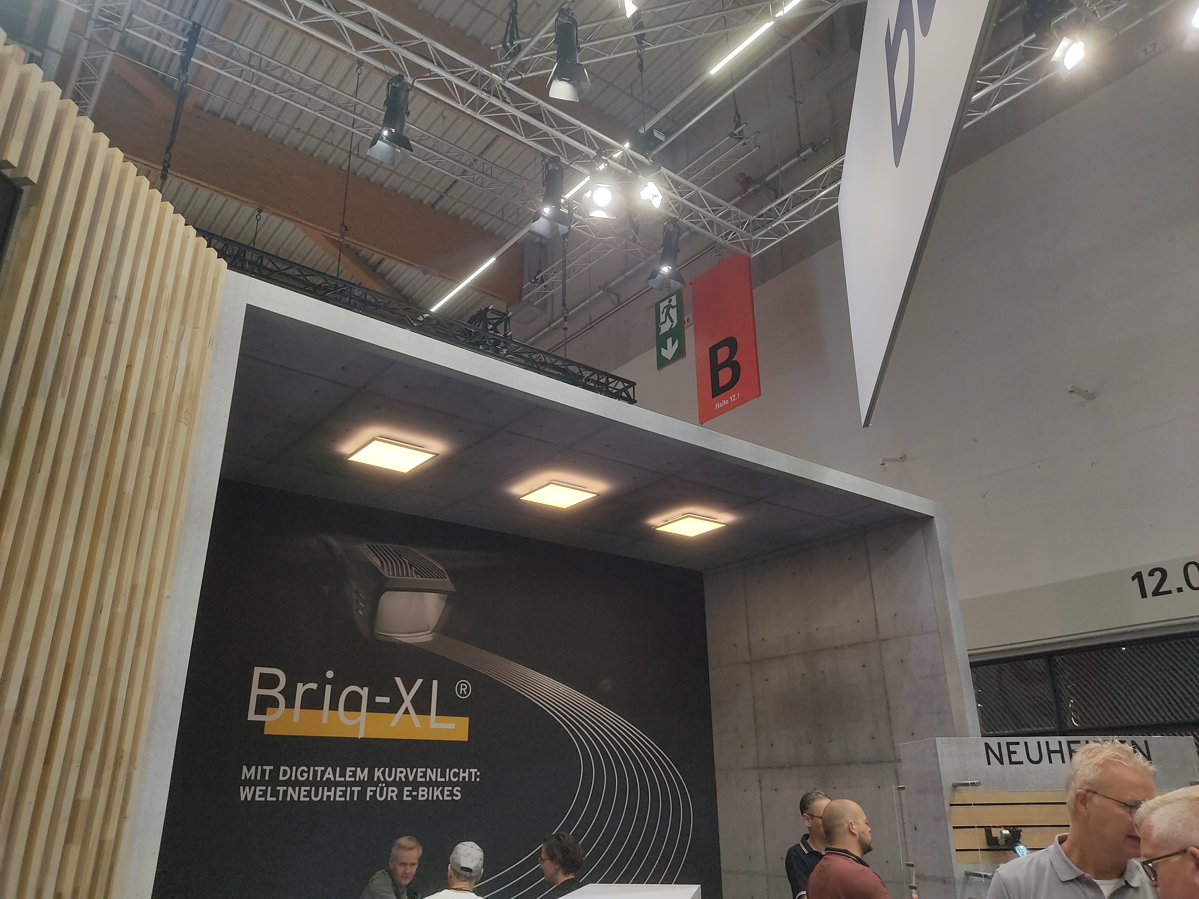 Busch&Müller’s Eurobike booth, the walls are painted to look like raw concrete