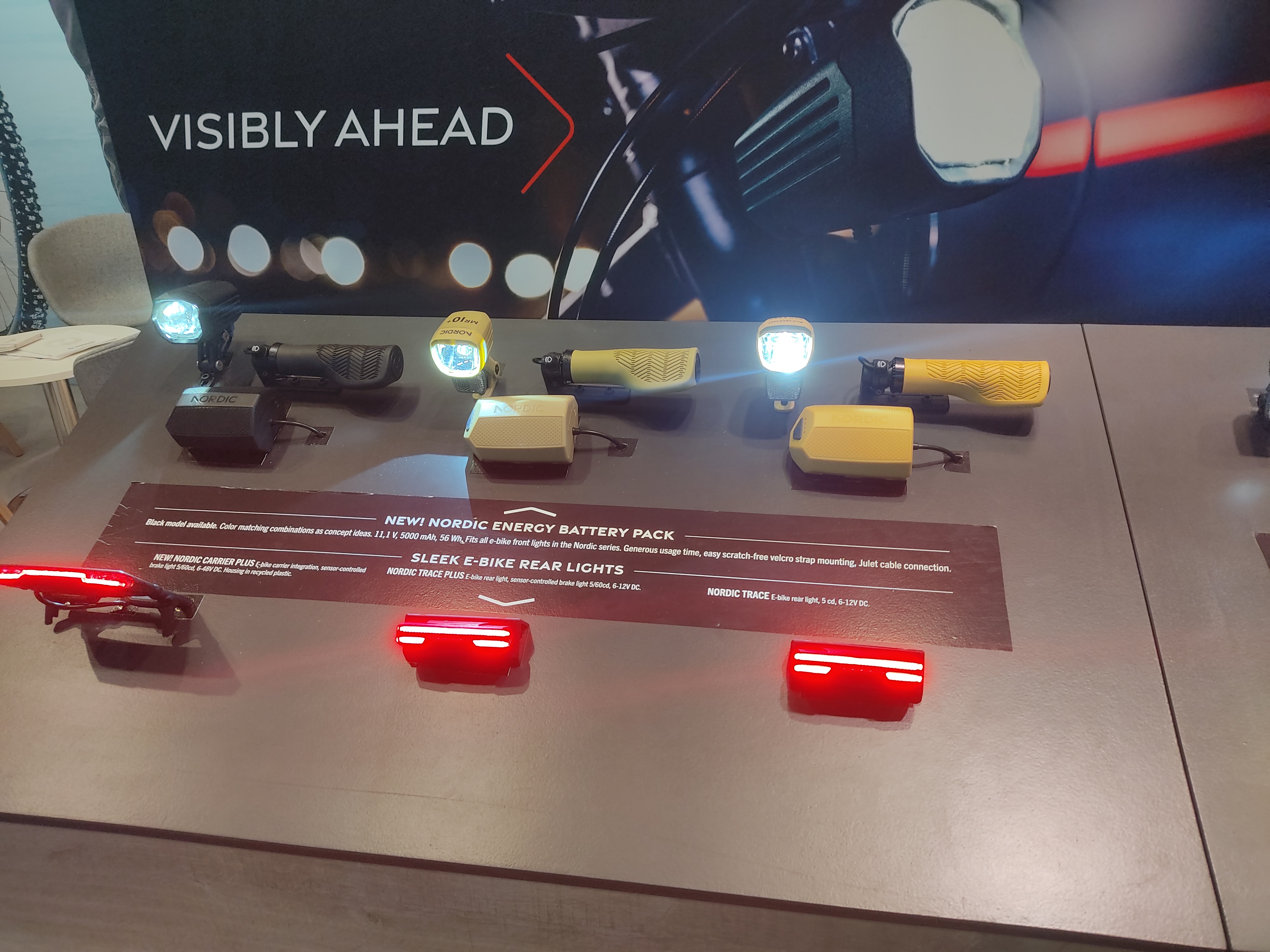 3 lights from Herrmans hooked up to power banks, below are 3 rear lights